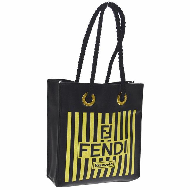 Fendi Mini Shopper Black Leather Tote 