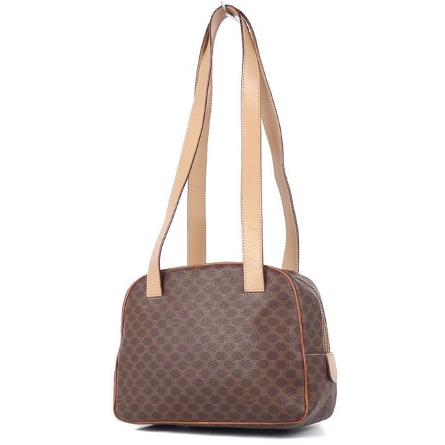 Fendi Macadam Blason Ladies Brown Pvc Shoulder Bag 