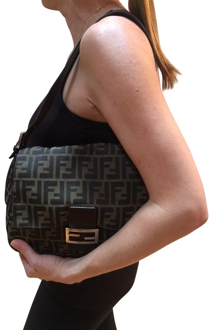 Fendi Mama Zucca Brown Monogram Canvas Baguette 