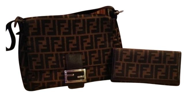 Fendi Flap Mama Zucca flap Brown Canvas Shoulder Bag 