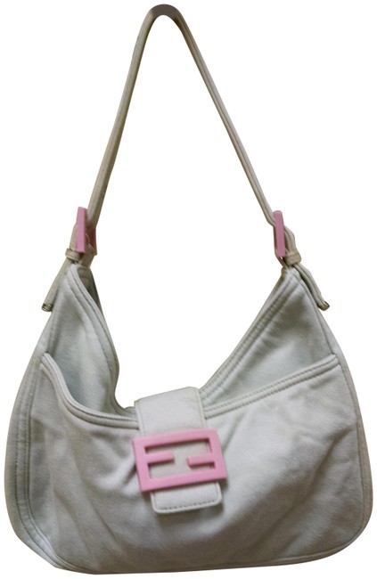 Fendi Mamma 35426569008 Gray Nylon Baguette 