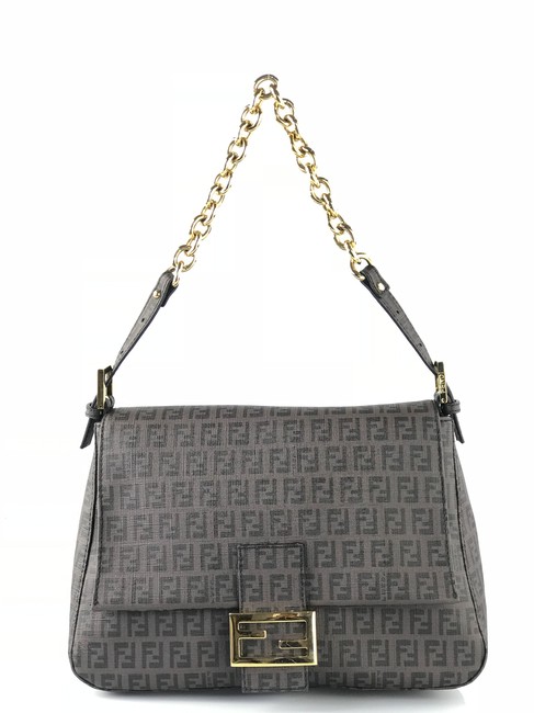 Fendi Mamma Forever Moro Zucchino Canvas Shoulder Bag 