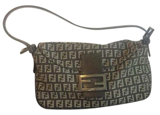 Fendi Mamma Zucca Ff Signature Canvas Brown and Beige Fabric Shoulder Bag 