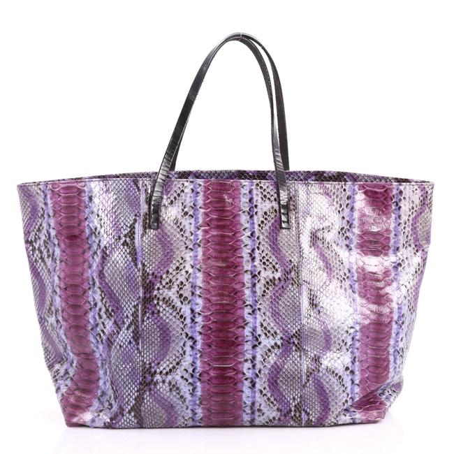 Fendi Matrioska Large Purple Python Skin Tote 