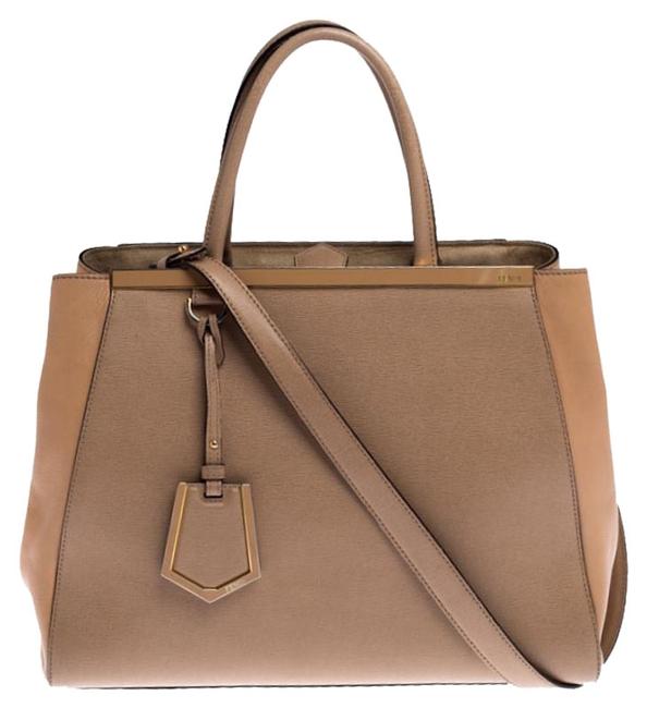Fendi Medium 2jours Beige Leather Tote 