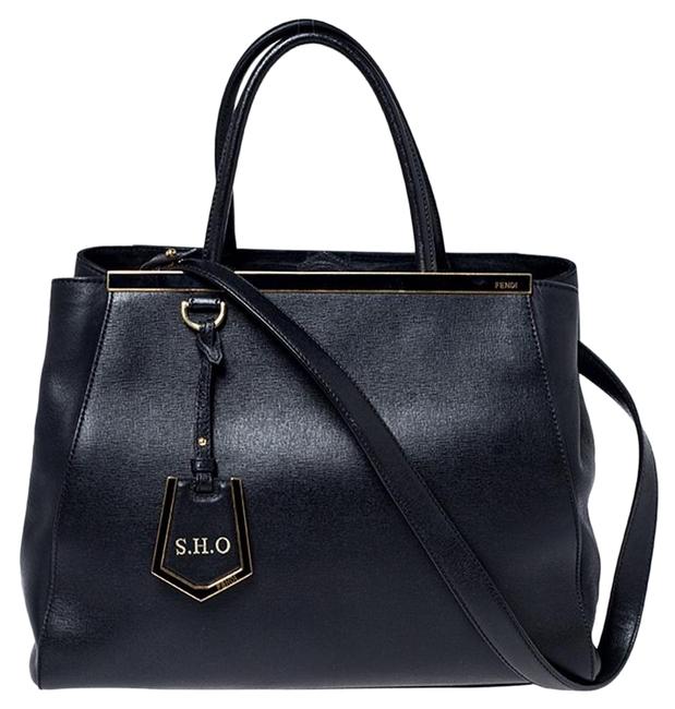 Fendi Medium 2jours Black Leather Tote 