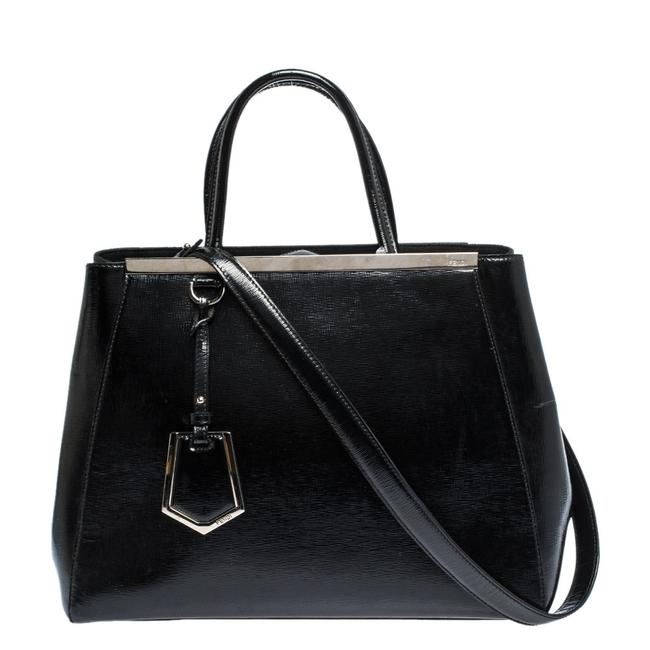 Fendi Medium 2jours Black Patent Leather Tote 