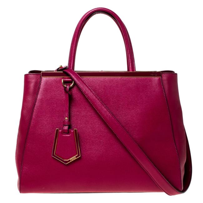 Fendi Medium 2jours Burgundy Leather Tote 