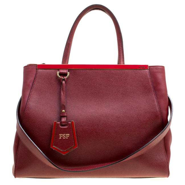 Fendi Medium 2jours Red Leather Tote 
