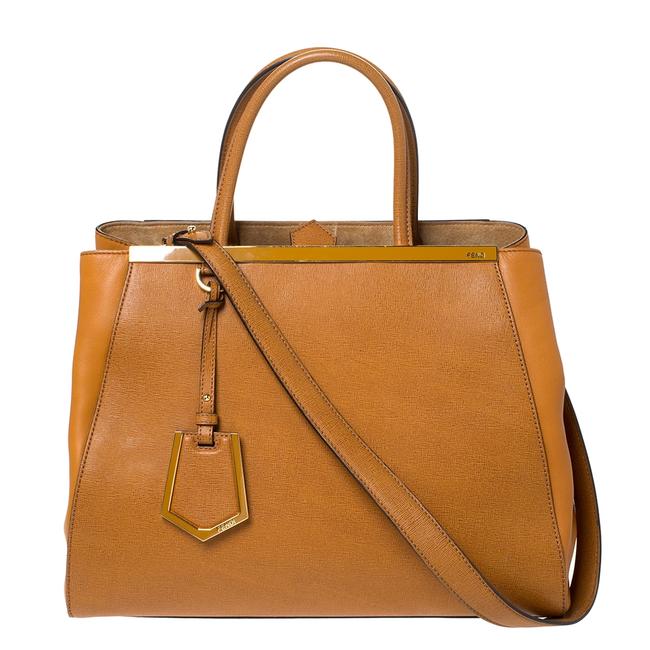 Fendi Medium 2jours Tan Leather Tote 