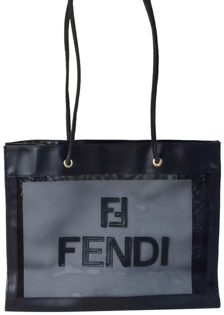 Fendi Medium Black Nylon Tote 