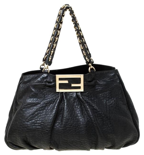 Fendi Mia Chain Black Leather Tote 