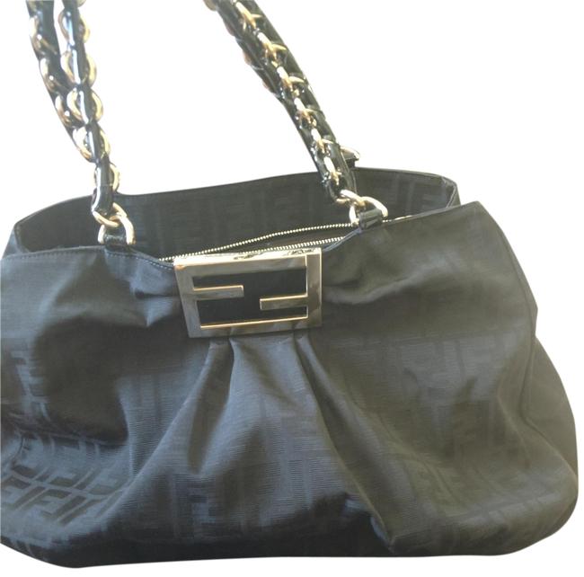 Fendi Mia Zucca Black Canvas Tote 