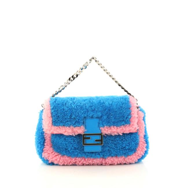 Fendi Micro Blue Shearling Baguette 