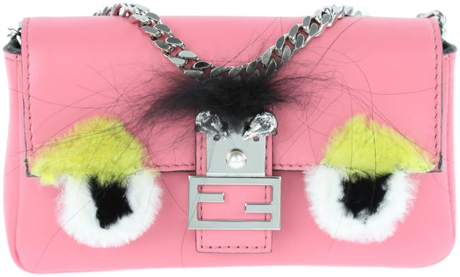 Fendi Micro Monster Pink Leather Baguette 