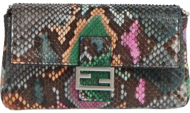 Fendi Micro' Multicolor Genuine Python Baguette 