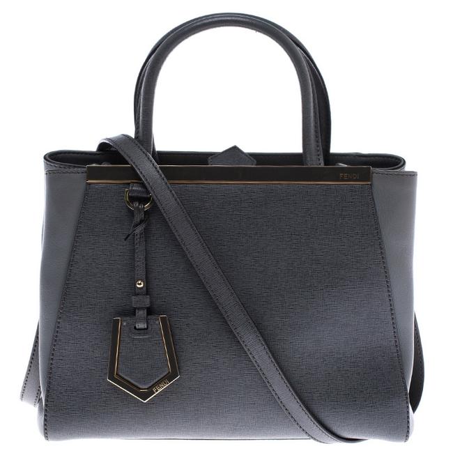 Fendi Mini 2jours Grey Leather Tote 