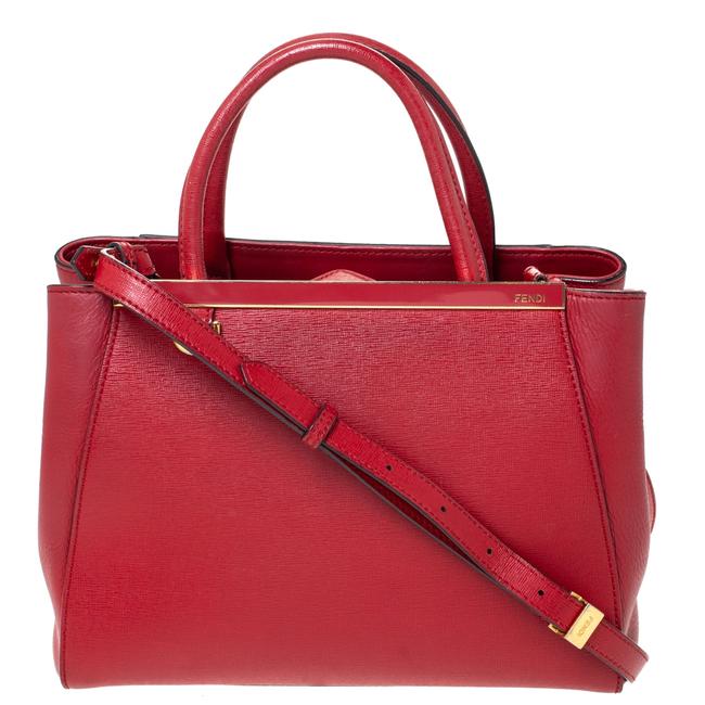 Fendi Mini 2jours Red Leather Tote 