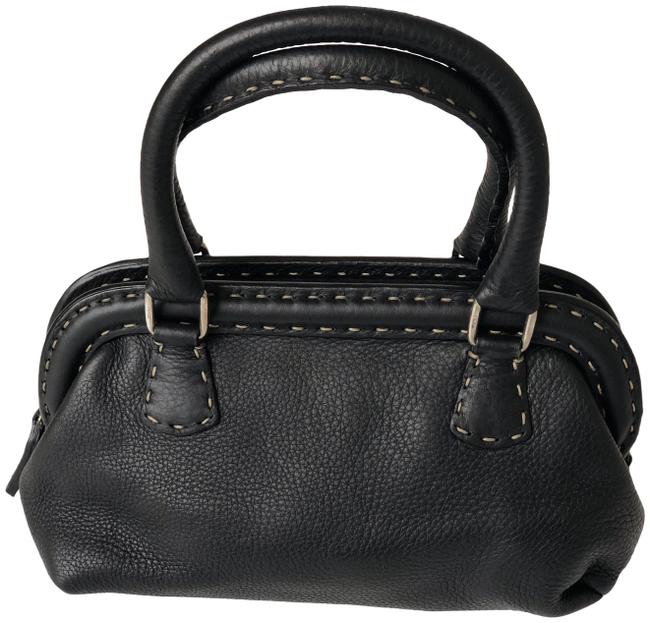 Fendi Mini Adele Selleria Black Leather Baguette 