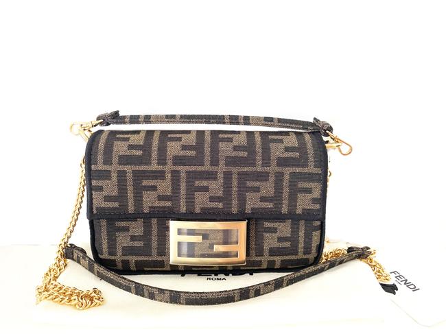 Fendi Mini Brown Fabric Baguette 