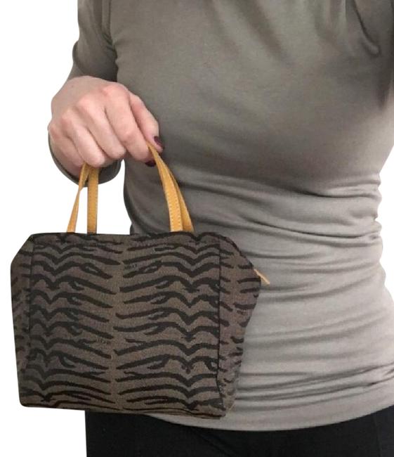 Fendi Mini Brown Signature Fabric Laptop Bag 