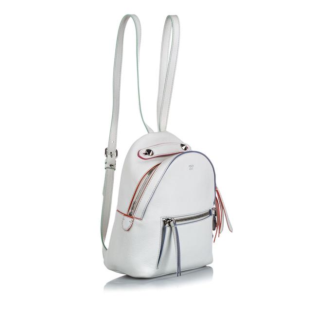 Fendi Mini By The Way White Leather Backpack 