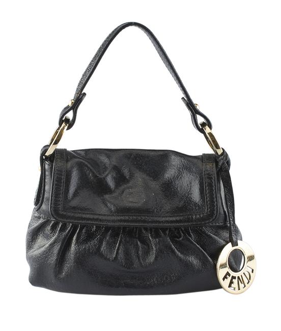 Fendi Mini Chef Black Leather Baguette 