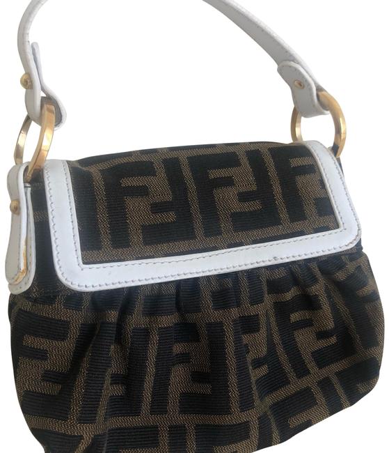 Fendi Mini Chef Tobacco Zucca Canvas Brown Fabric Baguette 