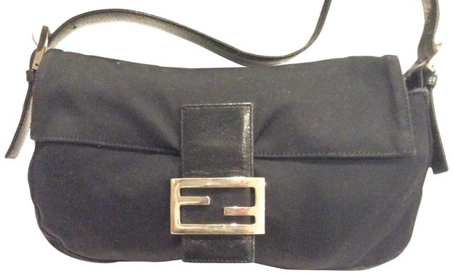 Fendi Mini Mama 145959 Black Nylon Baguette 