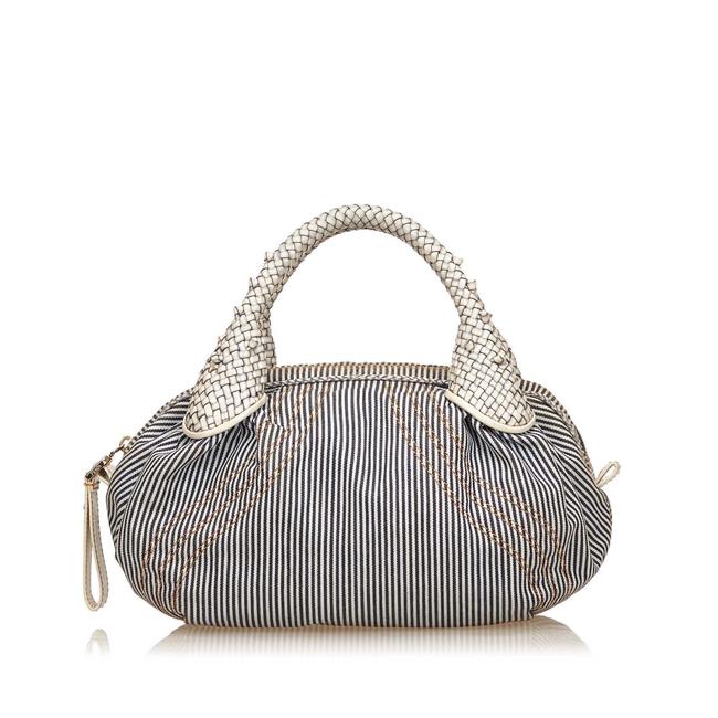 Fendi Mini Spy Blue Canvas X Leather Baguette 