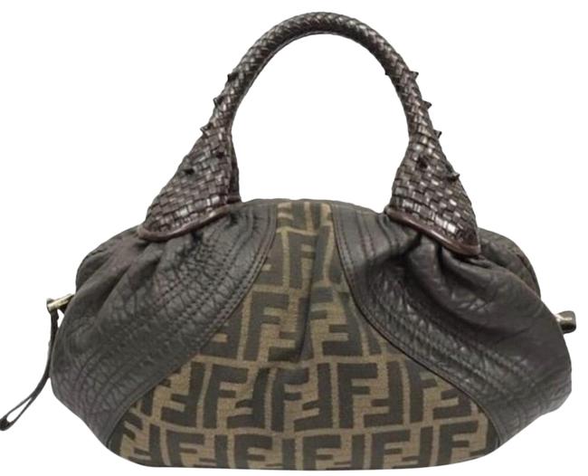 Fendi Mini Spy Zucca Chocolate Leather Baguette 