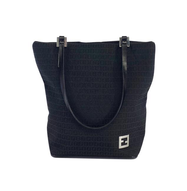 Fendi Mini Zucchino Black Canvas Tote 