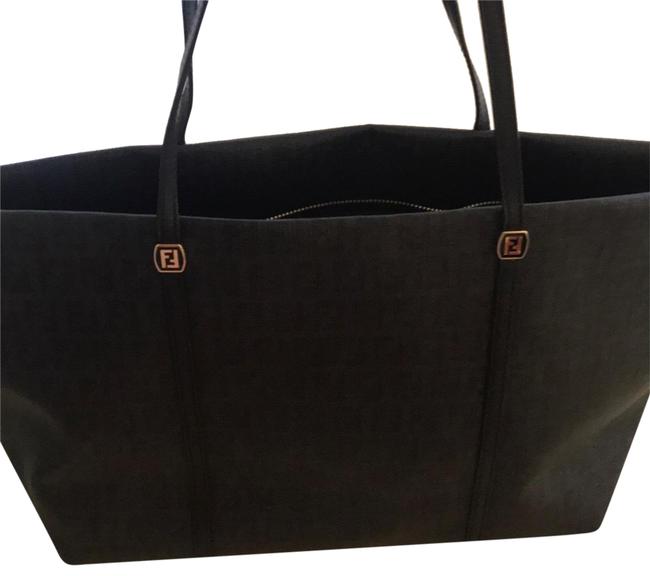 Fendi Monogram Black Leather Tote 