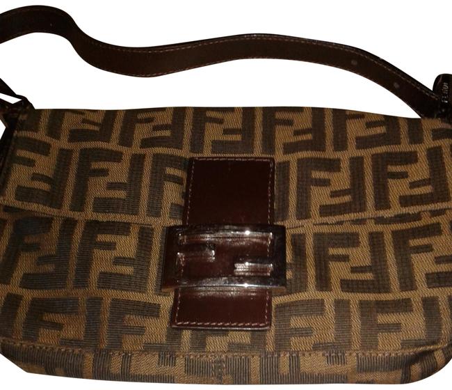 Fendi Monogram Brown Polyester Baguette 