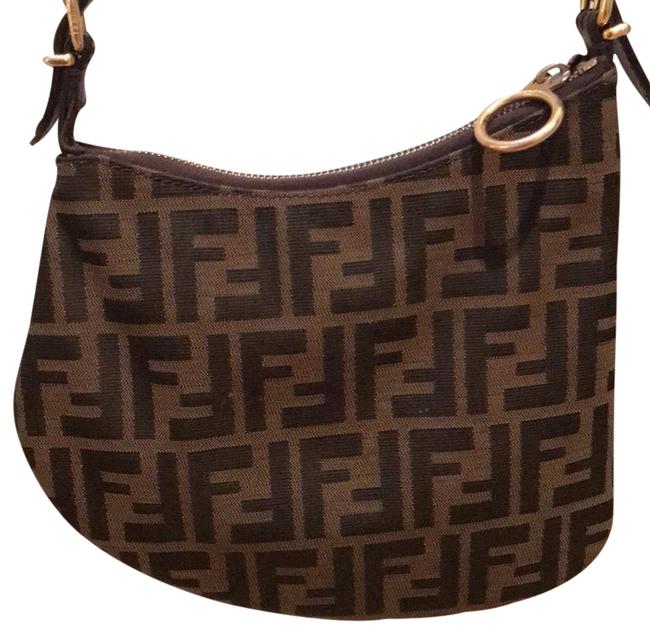 Fendi Monogram Canvas Shoulder Bag 