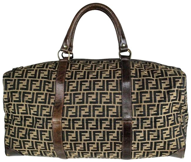 Fendi Duffle Monogram Ff Zucca Boston 868045 Brown Canvas WeekendTravel Bag 