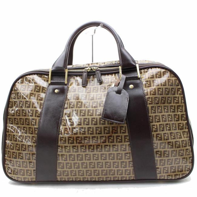 Fendi Monogram Ff Zucca Luggage 867641 Brown Vinyl WeekendTravel Bag 