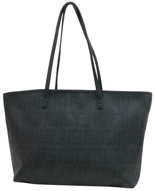 Fendi Monogram Ff Zucca Spalmati Roll 870628 Black Coated Canvas Tote 