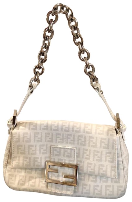 Fendi Monogram GreyWhite Baguette 