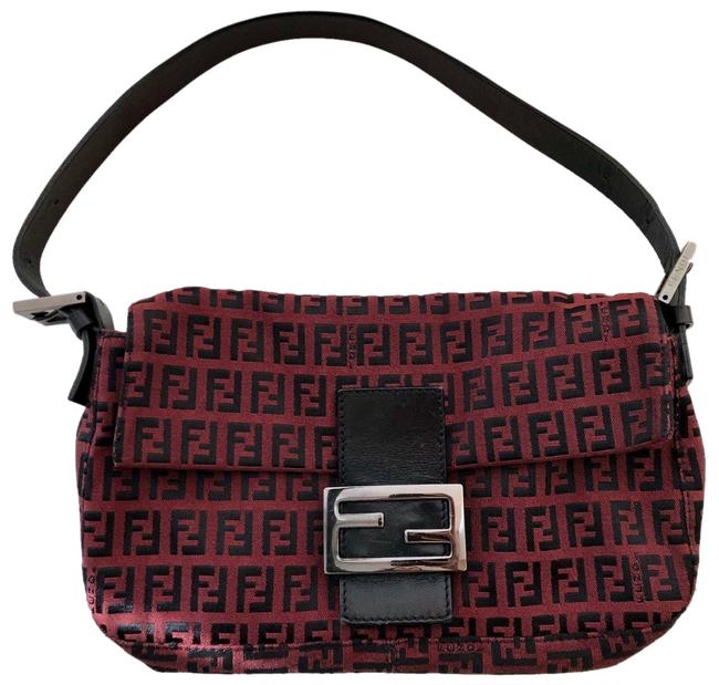Fendi Monogram Maroon Baguette 
