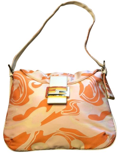 Fendi Monogram Pucci Print PeachCream Cloth Shoulder Bag 