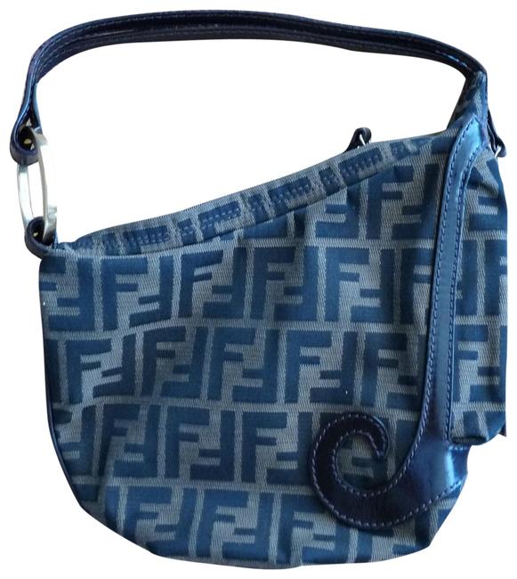 Fendi Monogram Saddle Brown Canvas Shoulder Bag 