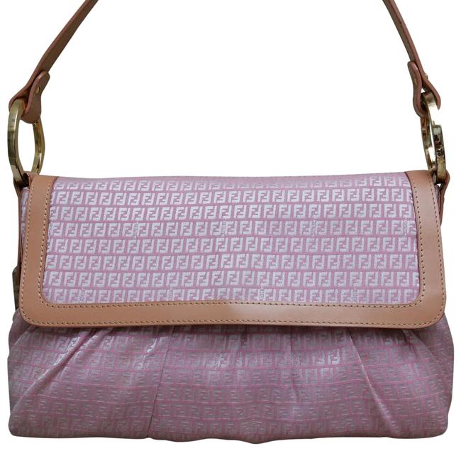 Fendi Monogram Salmon Jacquard Shoulder Bag 