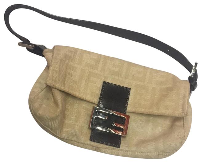 Fendi Monogram Small Tan Canvas Baguette 