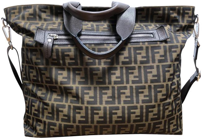 Fendi Monogram Tobacco Canvas and Leather WeekendTravel Bag 