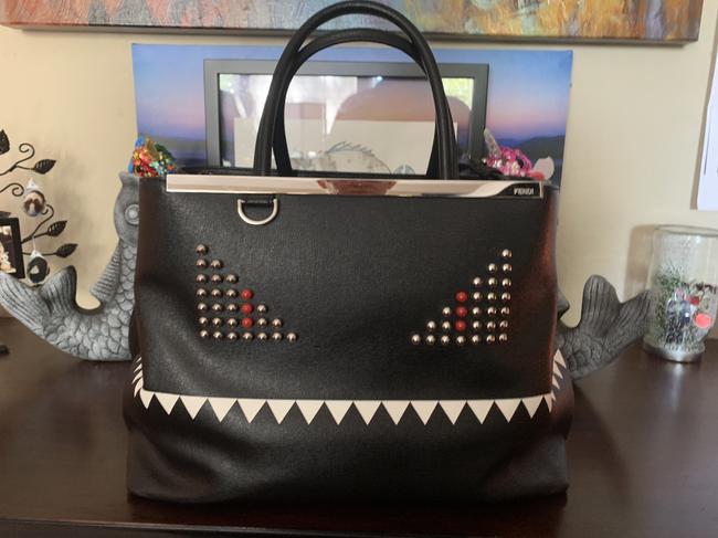 Fendi Monster Black Leather Tote 