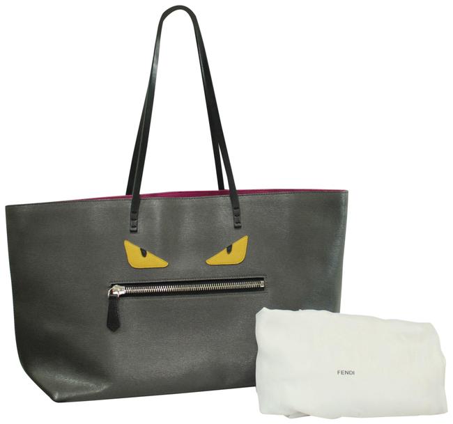 Fendi Monster Grey Leather Tote 