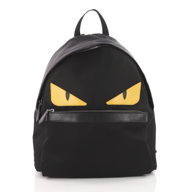 Fendi Monster Large Black Nylon Backpack 