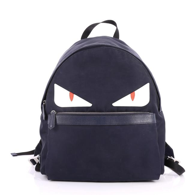 Fendi Monster Large Navy Nylon Backpack 