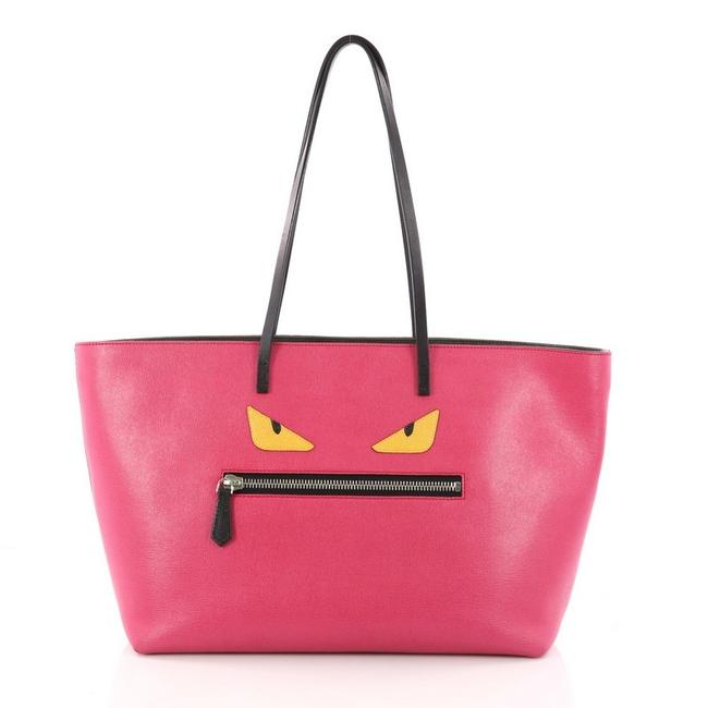 Fendi Monster Roll Medium Pink Leather Tote 